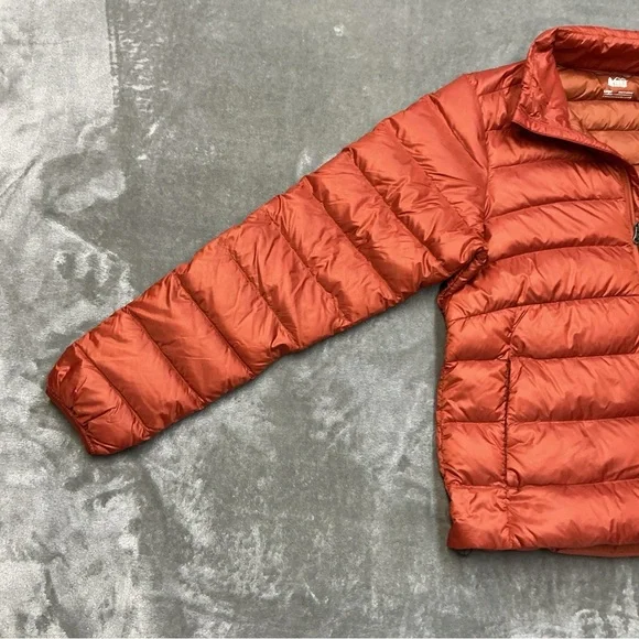 REI co-op 650 Down Puffer Jacket Womens Large redrock outdoor hiking lightweight - Picture 3 of 14